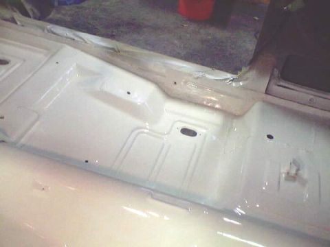 1966 Ford Fairlane - The interior floor of a 1966 Ford Fairlane has been painted white.