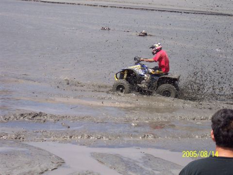 1985 Ford Bronco - An ATV navigates through a muddy track, with a date stamp of 2005/08/14 visible.