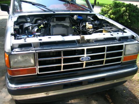 1989 Ford Bronco II - removed and repainted grille....
