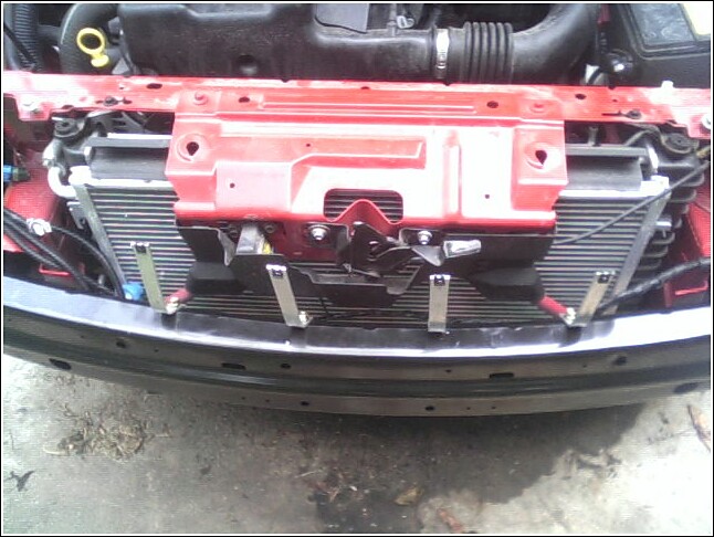 2005 Chevrolet Cavalier engine bay front view showing radiator and grille area