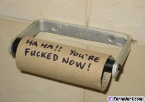 1995 Ford Bronco - Someone left a humorous message on the last bit of toilet paper.