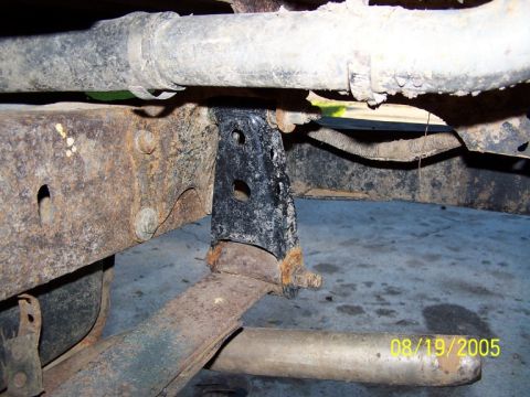 1987 Ford Bronco - This image shows the underside of a vehicle, focusing on the frame and suspension components, with a date stamp from 2005.
