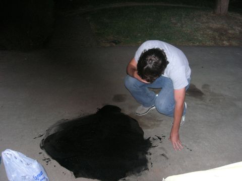 1994 Ford Bronco - the CULPRIT!!! he paid for another quart of the stuff... but all that stuff is still on my driveway, i'm trying to figure out how to get it…