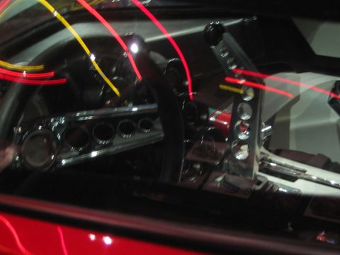 1968 Ford Mustang - Interior view of a 1968 Ford Mustang, its dashboard and shifter.