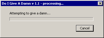 1995 Ford Bronco - A computer program displays a dialog box indicating it is attempting to process something.