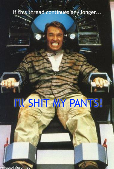 1995 Ford Bronco - Arnold Schwarzenegger in a chair with a meme overlay about a thread continuing too long.