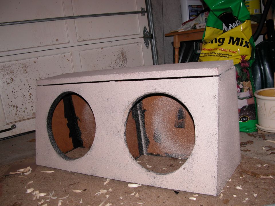 sub box coated with textured paint
