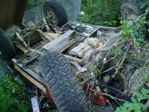 1989 Ford Bronco - upside down