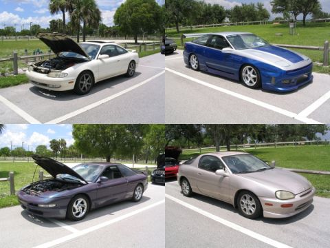 1997 Ford Probe - A collage of four cars, including two Ford Probes, parked in an outdoor lot.