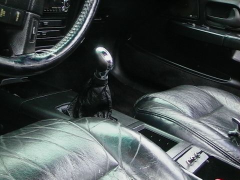 1992 Ford Taurus - The interior of a car is visible, focusing on the gear shifter and seats.