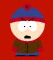 1968 Ford Mustang - A digital illustration of Stan Marsh, a character from the animated series South Park, set against a solid red background.