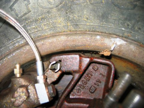 1985 Ford Bronco - top of caliper