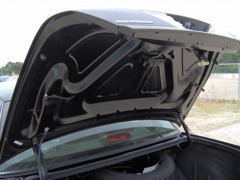 2000 Ford Crown Victoria - The trunk interior of a 2000 Ford Crown Victoria is shown, with the spare tire visible.