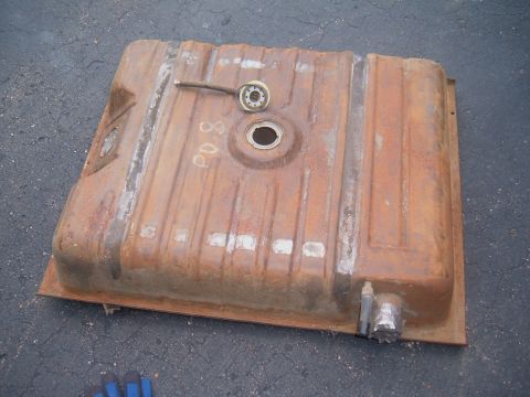 1971 Ford Ranchero - The fuel tank, before a bunch of scrapping and sanding.