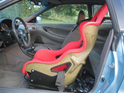 1993 Ford Probe - Interior view of a 1993 Ford Probe, highlighting the installed racing seat.