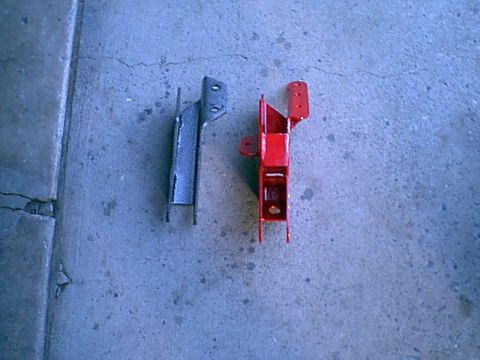 1983 Ford Bronco - here is a back side shot of the standard 4" drop mount and the skyjacker Class II 4 or 6" drop mount. the class II has extra mounting tabs…