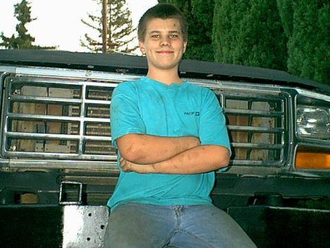 1983 Ford Bronco - this was the halfway mark and "Helper Josh" wanted to get a mug shot.