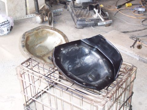 1981 Ford F-150 - TTB arm cut out for cover, with some sliding protection left on the bottom