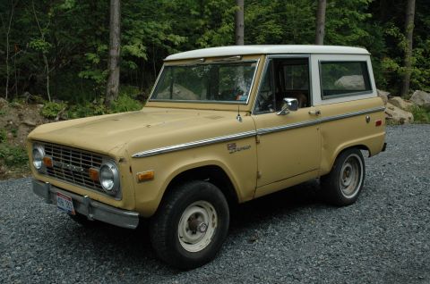 1972 Ford Bronco - This 1972 Ford Bronco is shown from a 3/4 front angle, parked outdoors.