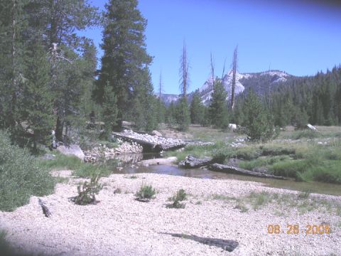 1994 Ford Bronco - A natural landscape scene with a stream, trees, and mountains, dated August 28, 2005.