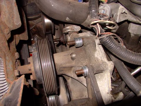 1990 Lincoln Town Car - I just added washers onto the water pump studs, behind the bracket, to space it out far enough for the bracket to fit the large case 3G alt…