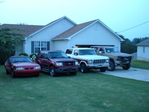 1983 Ford Bronco - L2R: 92 5.0 Mustang, 03 Explorer Sport, 78 Bronco Ranger XLT, 83 Bronco
