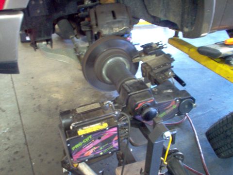 1983 Ford Bronco - On-car brake lathe. Same as 02, but without flash.