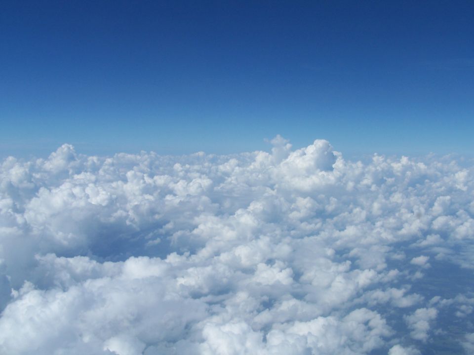 View from above the clouds on a clear day