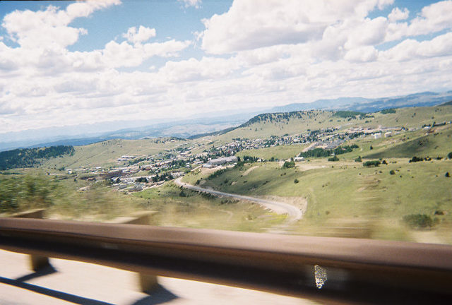 Cripple Creek and the back drop is the Continental Divide