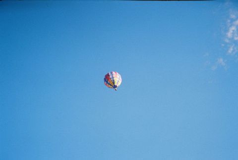1972 Ford Ranchero - A hot air balloon drifts across a vast expanse of blue sky.