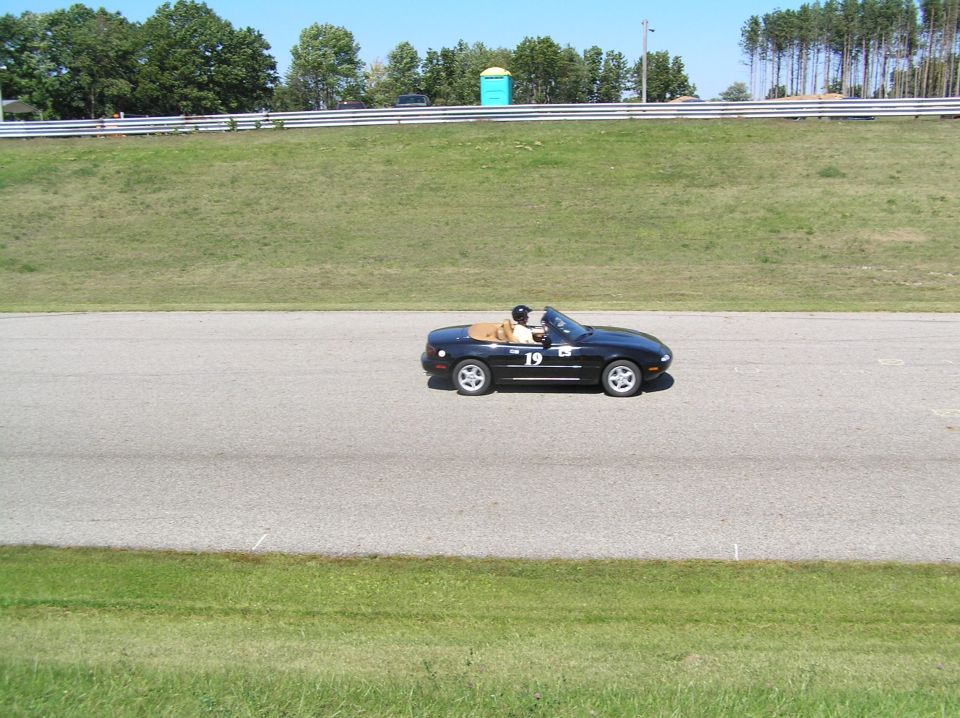black miata on straight