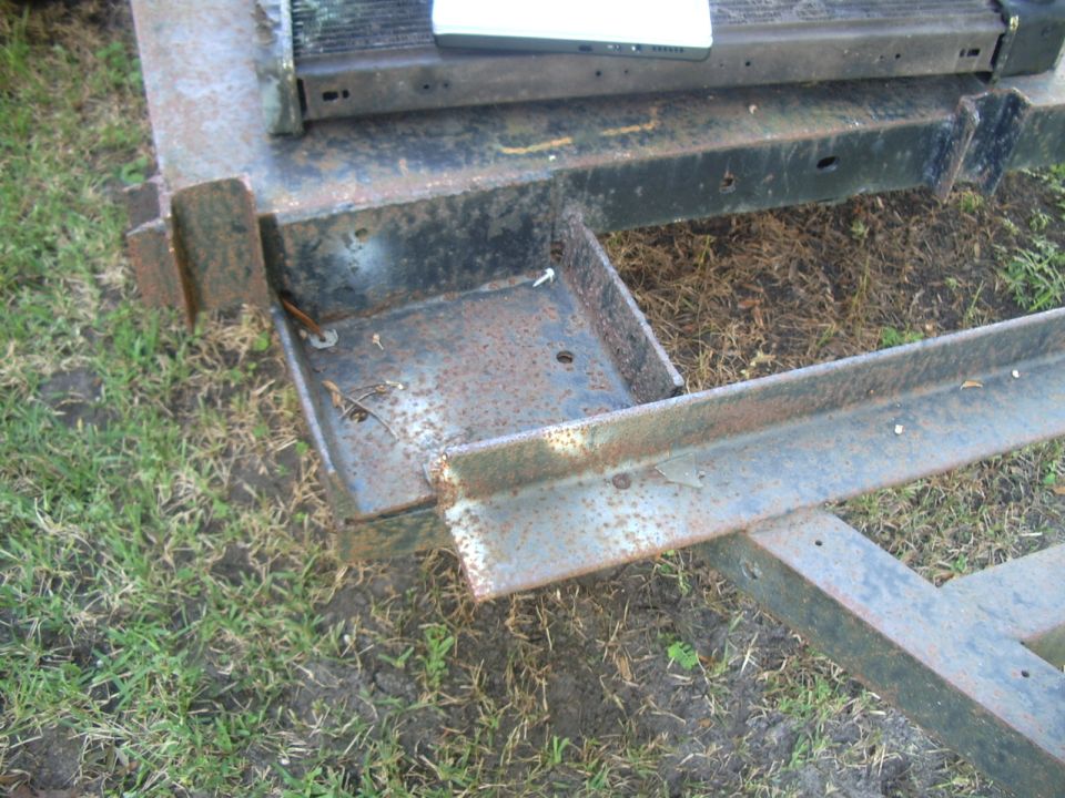 Rusted metal frame and radiator assembly