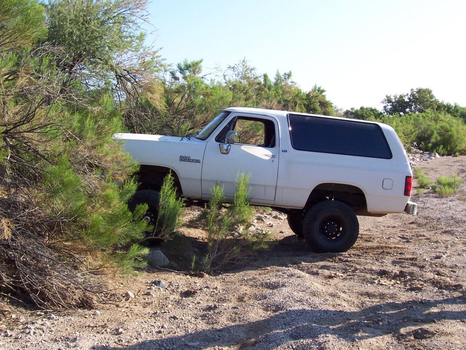 Dan's Ramcharger at the entry to the trail