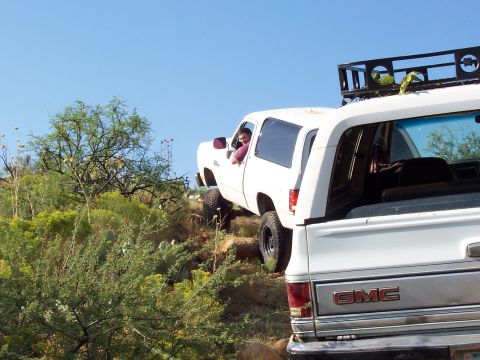 1981 Ford F-150 - Dan taking a few tries to get up this step. He made it eventually, and the toy and GMC gave it some tries but had to go around eventually.…