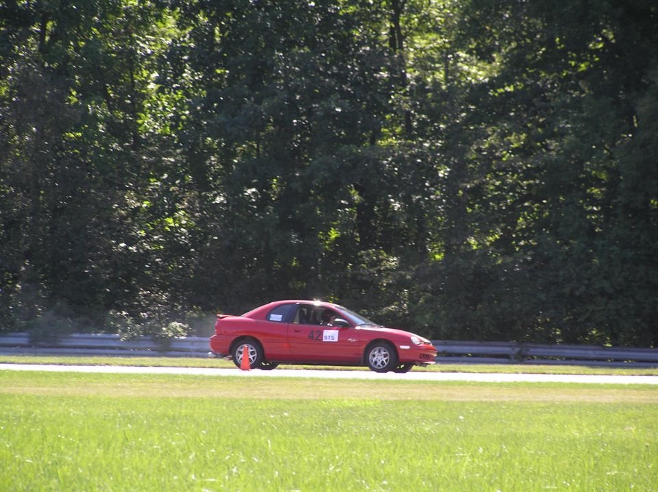 James getting out of the grass and finishing the 1st slalom