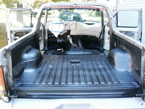 1982 Ford Bronco - The bed of a 1982 Ford Bronco is shown after receiving a spray-in liner application.