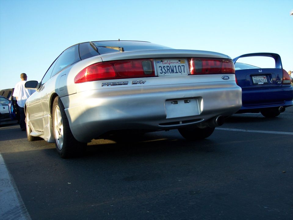Silver 1993 Ford Probe rear view with California license plate 3SRW107