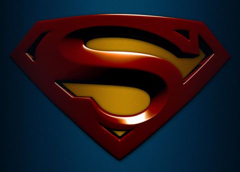 1993 Ford Bronco - The iconic Superman emblem is displayed prominently against a textured blue backdrop.