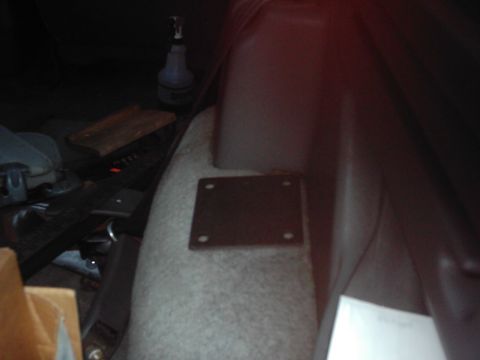 1978 Ford Bronco - A metal mounting plate is visible in the rear interior of the vehicle.