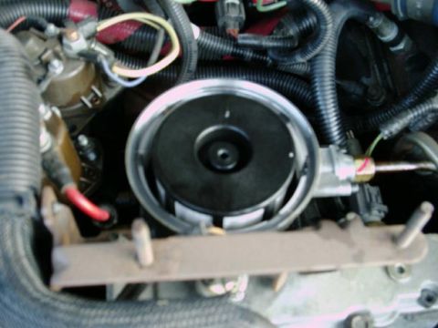 2002 Ford F-250 - Engine bay detail showing a fuel filter housing and associated plumbing and wiring.
