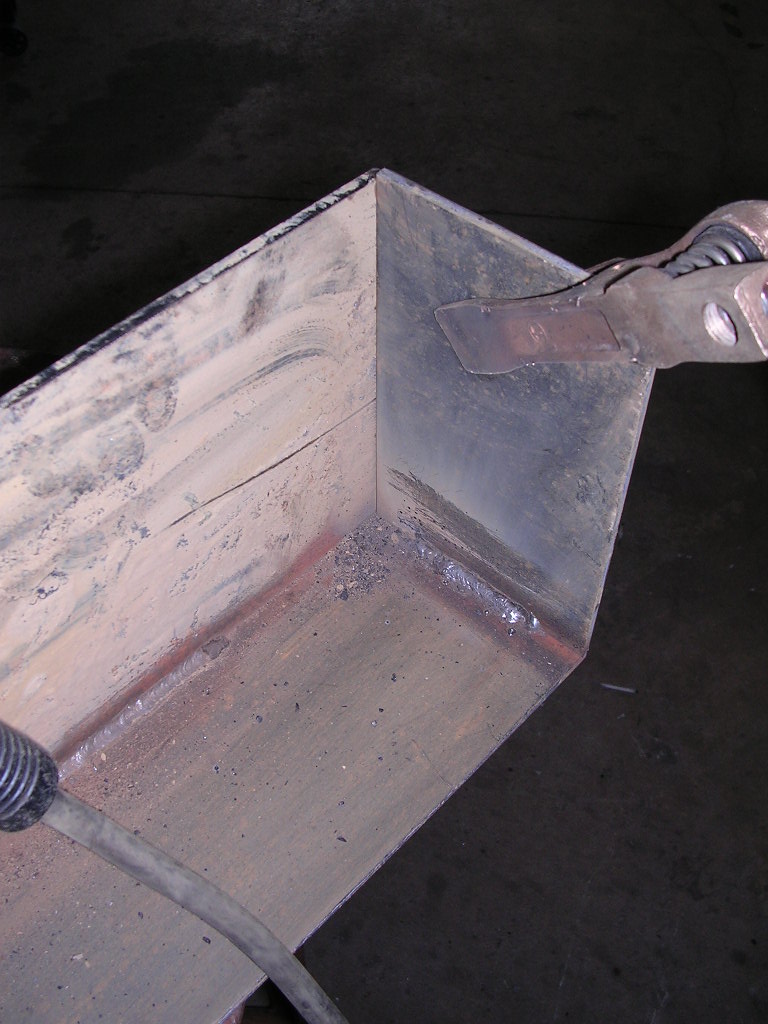 Welding a metal corner, possibly a bumper part