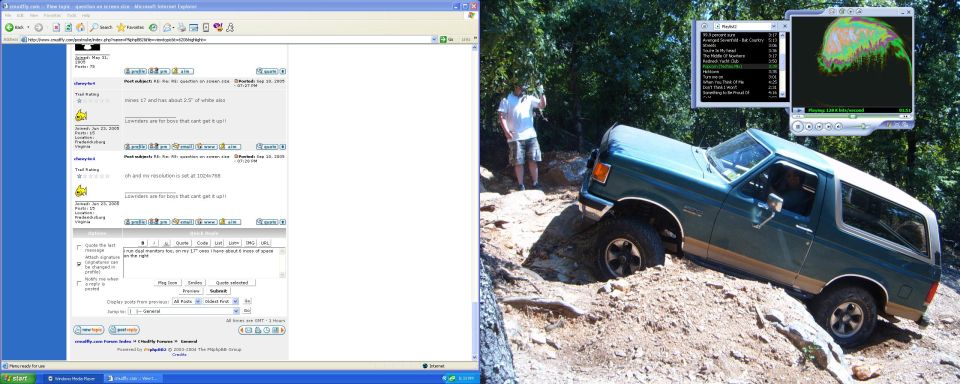 1988 Ford Bronco climbing rocky terrain
