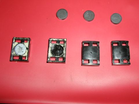 1967 Ford Ranchero - Two of the plastic housings contain circular elements, while the other two are empty.