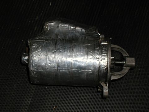 1967 Ford Ranchero - This isn't a chromed starter... It has a layer of spun ceramic insulation covered by .015 thick aluminum tape to keep the exhaust maniford…