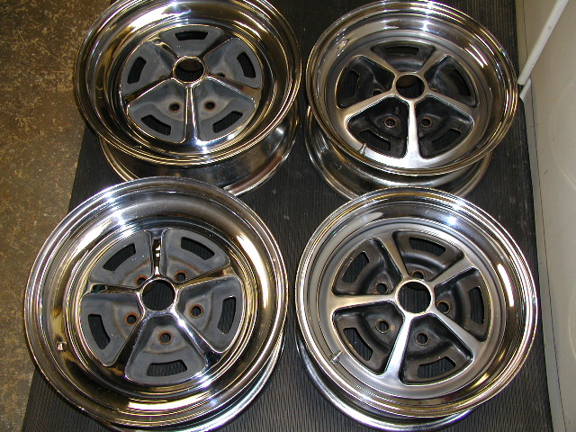14"x6" Fronts and 15"x6" Rears waiting to have tires mounted and balanced. Take 2...