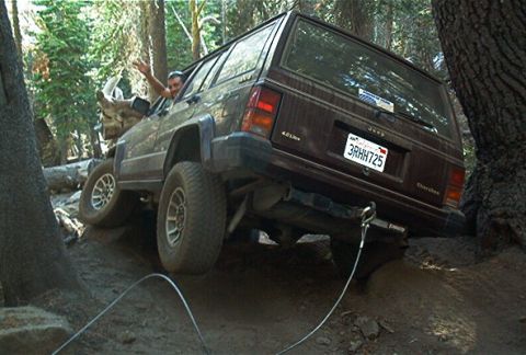 1986 Ford Bronco - Here's Adam showing off for the camera. He had a tire in the air a good amount of time this day.