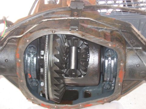 1991 Ford Bronco - Close-up view of an open differential assembly, revealing its internal gears and housing.