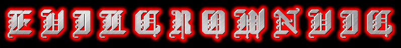Text in gothic font with red glow: E.D.M.O.N.D.E
