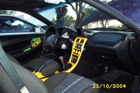 1994 Ford Probe - This is the interior. I started changing it from Green To Yellow at first and installed the computer in the car as well as other things.