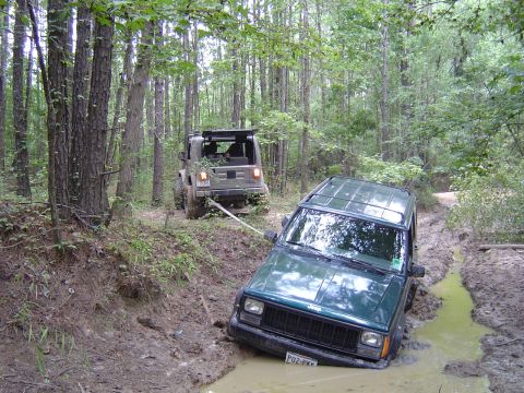 1996 Jeep Cherokee - Getting pulled out by a real Jeep lmao!